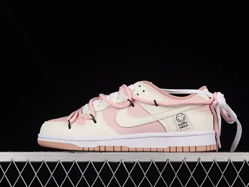 All categories Nk SB Dunk series Nk SB Dunk Low low-top sneakers Nk Dunk Low white and pink customized version of deconstructed strap casual sneakers DD1503-118